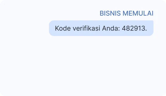 Contoh pesan authentication: kode verifikasi OTP