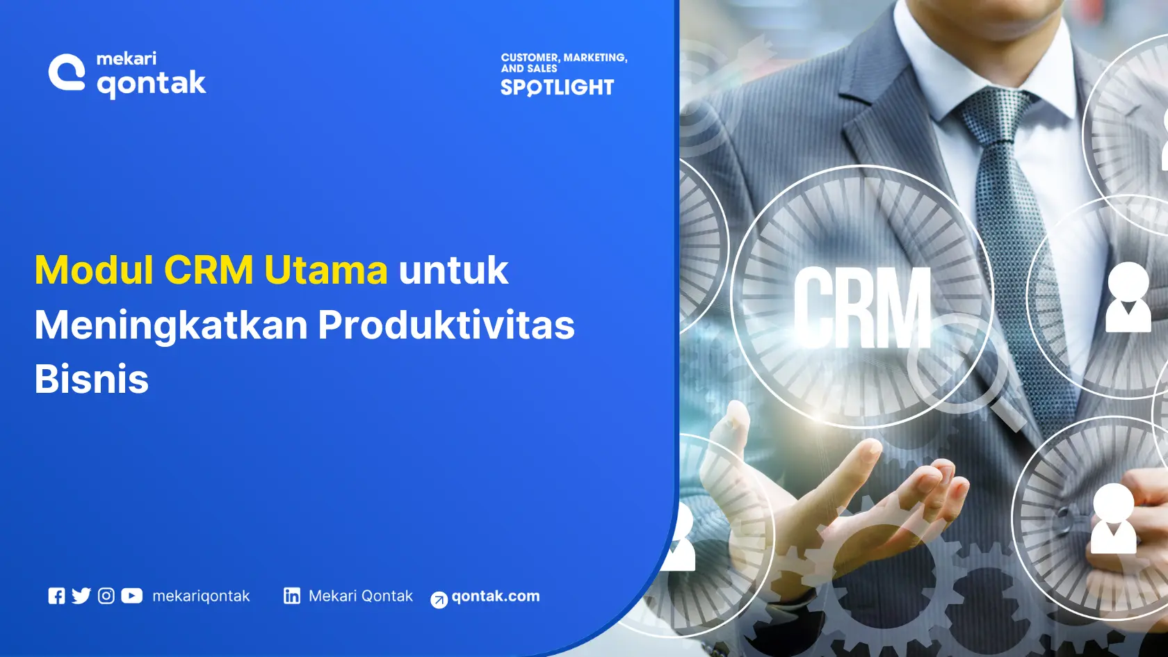 Modul CRM berfungsi untuk meningkatkan produktivitas bisnis, ditunjukkan melalui interaksi pengguna dengan elemen-elemen teknologi dalam konteks yang profesional.