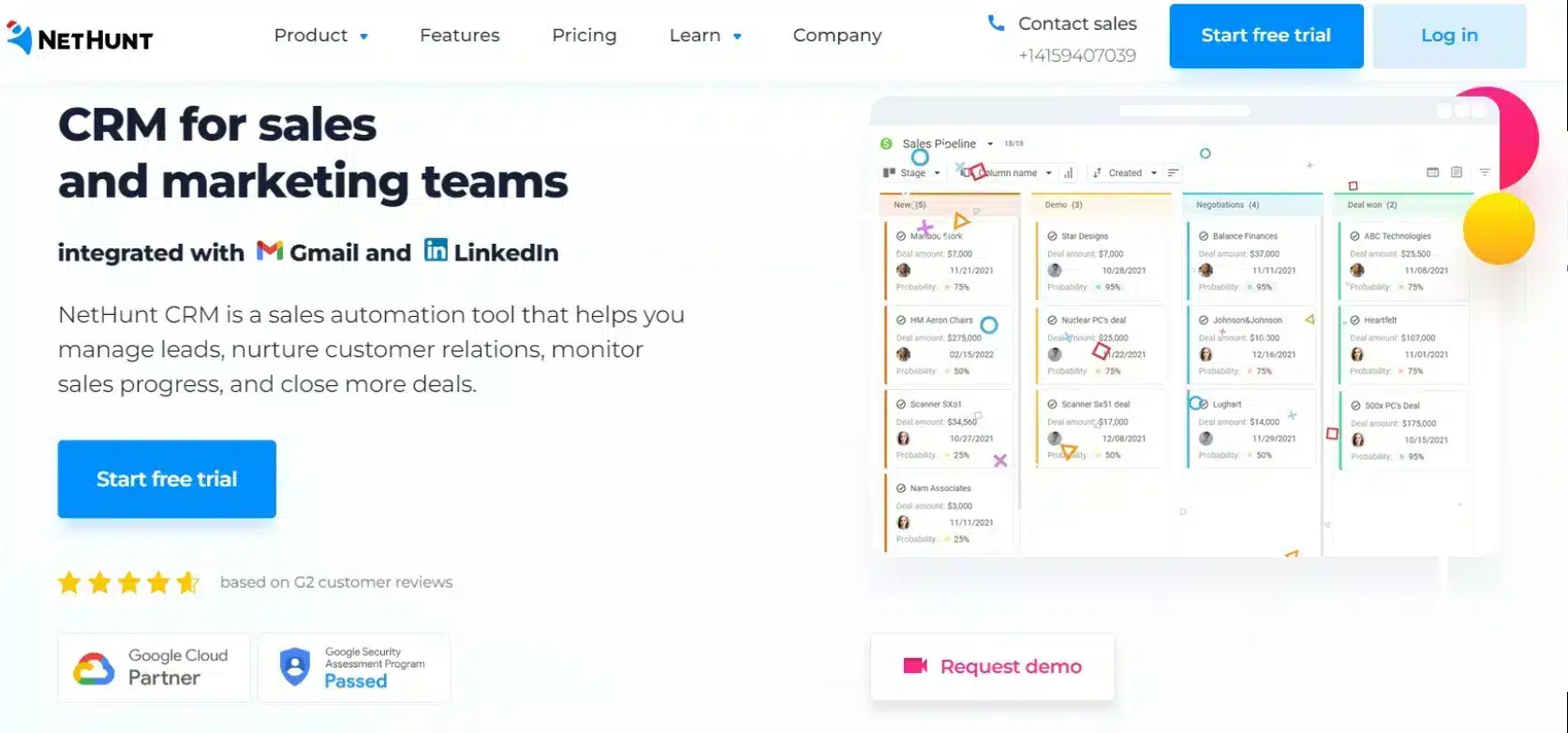 Landing Page NetHunt CRM Manufacturing CRM Software_NetHunt CRM