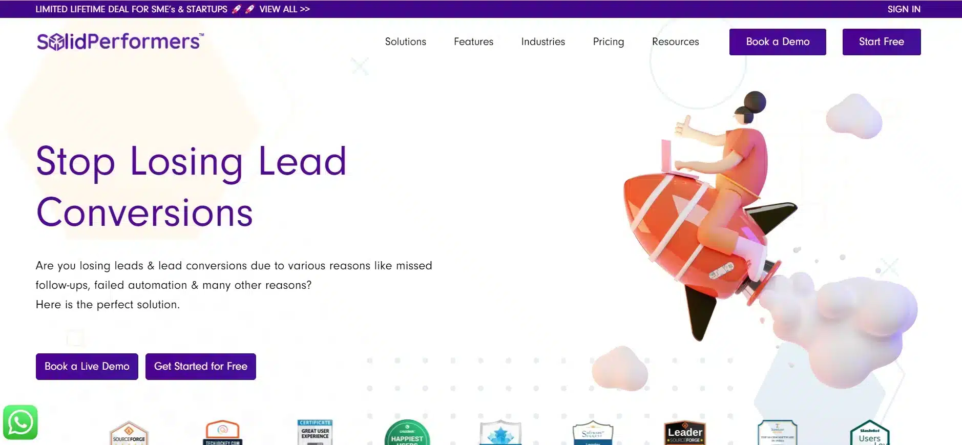 Landing Page SolidPerformers Manufacturing CRM Software_SolidPerformers