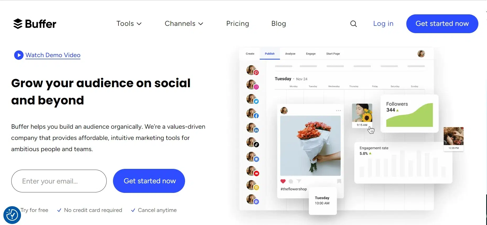 Landing Page Buffer Rekomendasi Marketing tools_Buffer