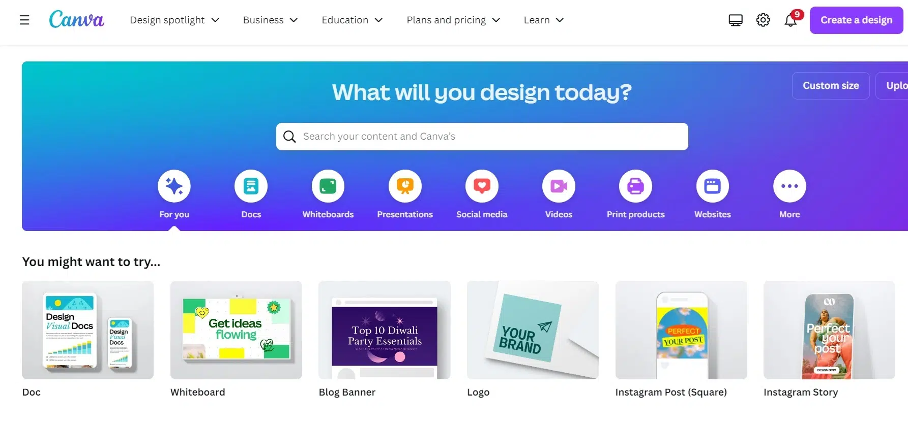 Tampilan Aplikasi Canva Marketing tools_Canva