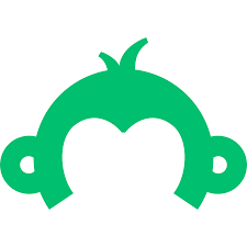 Ikon ceria berwarna hijau muda, menggambarkan wajah karakter monyet. Karakter ini memberikan kesan ramah dan ceria, sering digunakan dalam konteks aplikasi atau platform yang menyenangkan.