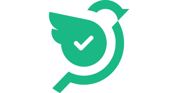 Sebuah burung hijau dengan sayap terbuka menandakan keakuratan, dikelilingi oleh lingkaran yang mencerminkan proses verifikasi di lingkungan digital.