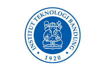 Lambang Institut Teknologi Bandung menampilkan sosok Ganesha yang duduk sambil memegang alat musik, dikelilingi tulisan dan tahun pendirian, menciptakan identitas akademik.