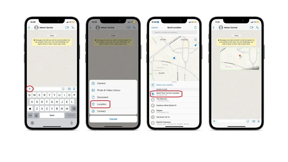 Cara Share Current Location WhatsApp