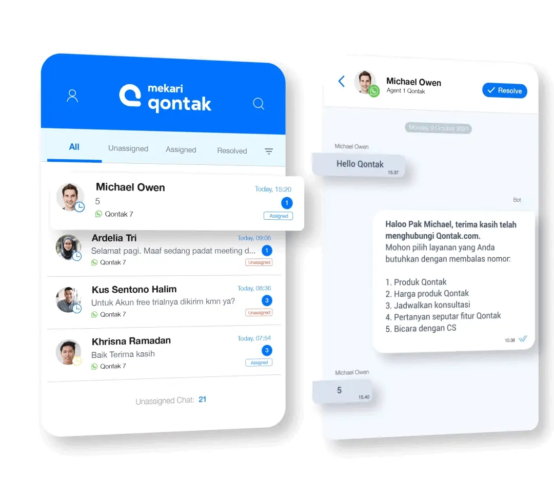Automated customer service in one click