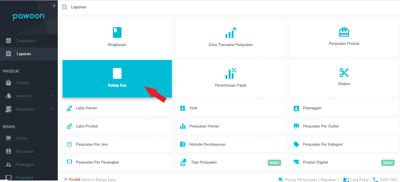 Aplikasi data penjualan - Pawoon