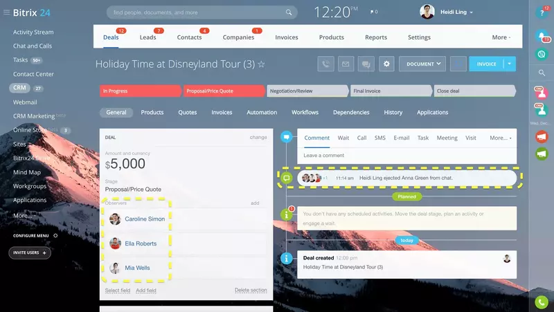 Tampilan Halaman Dashboard Bitrix24 Ilustrasi Tampilan Halaman Dashboard Bitrix24
