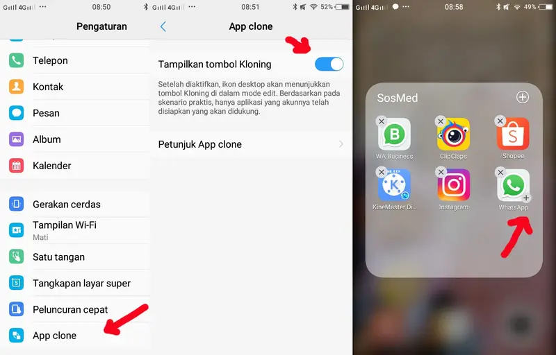 Cara ke-2 Membuat Dual WhatsApp Cara menggunakan dual whatsapp dengan App Clone