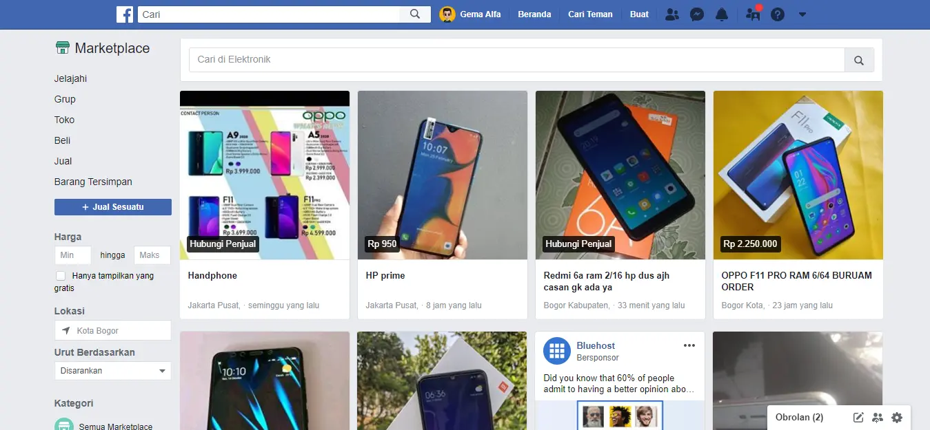 Kedua, Cara Jualan Online Laris di Facebook adalah manfaatkan Fitur Marketplace