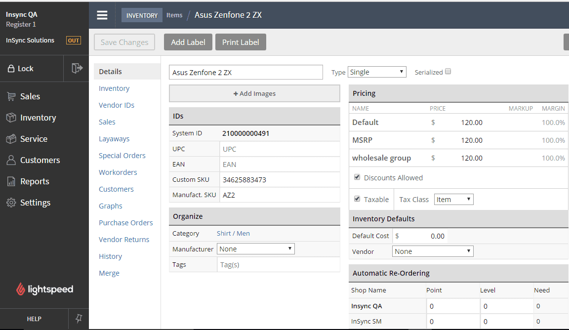Lightspeed Lightspeed - Retail CRM Software