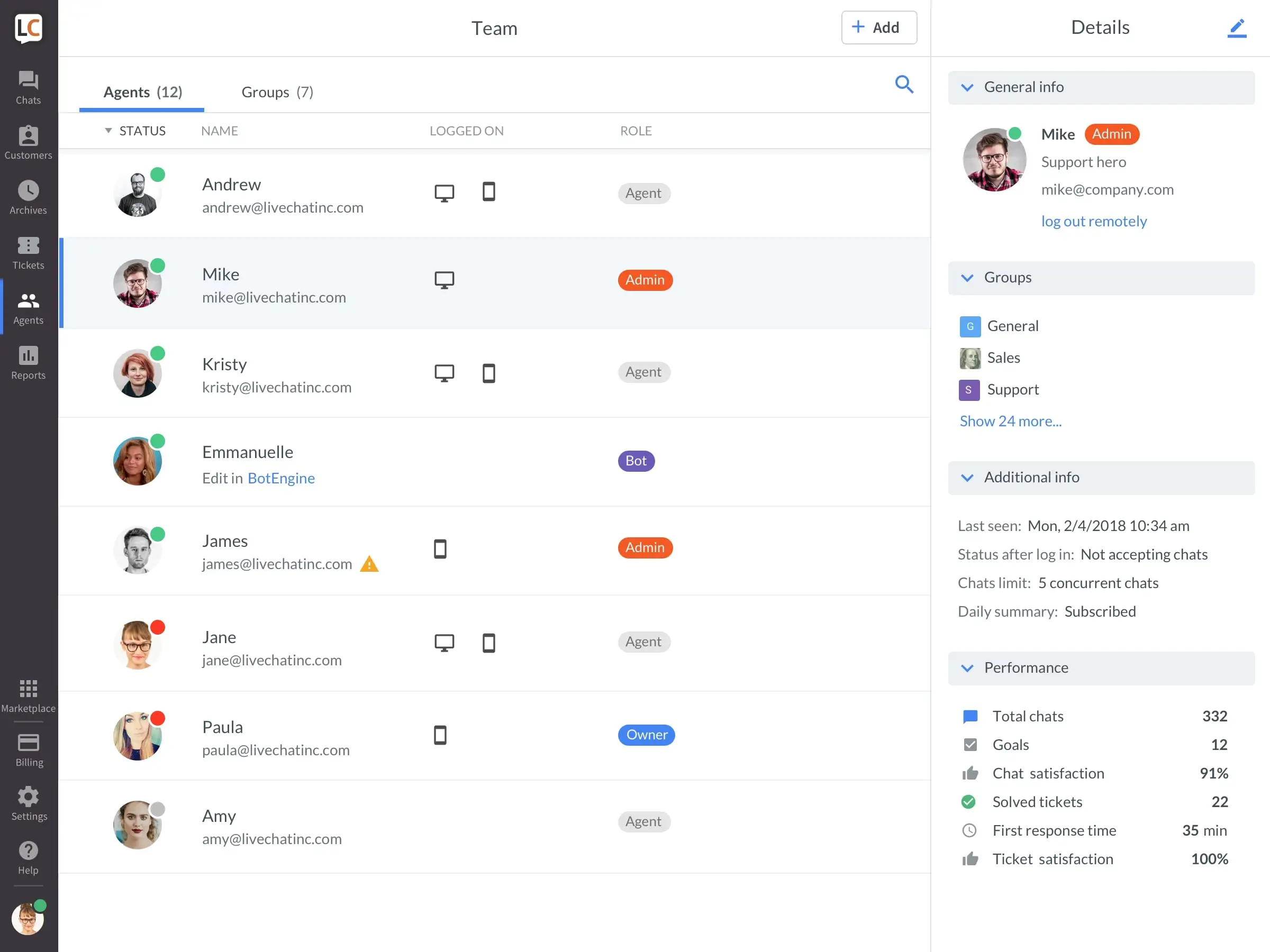 Dashboard LiveChat Aplikasi Live Chat -LiveChat