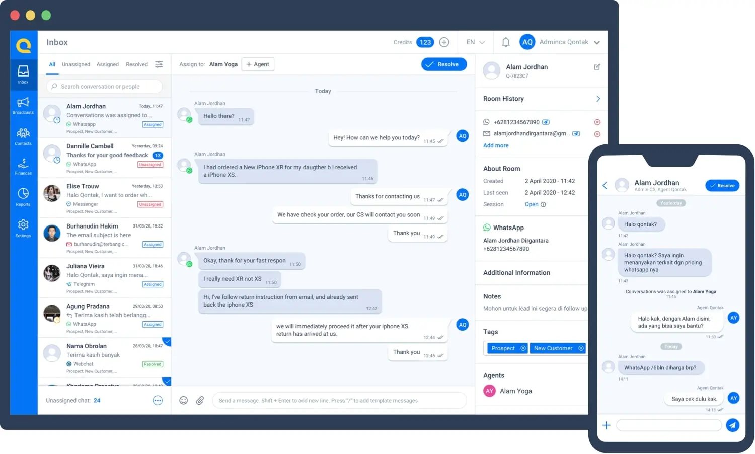 Dashboard Mekari Qontak Aplikasi Live chat - Mekari Qontak