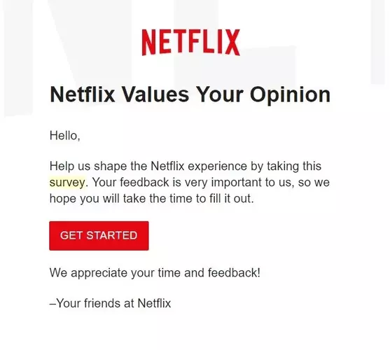 Feedback dan review Contoh Penerapan Marketing Automation adalah Netflix-Feedback-Marketing-Automation
