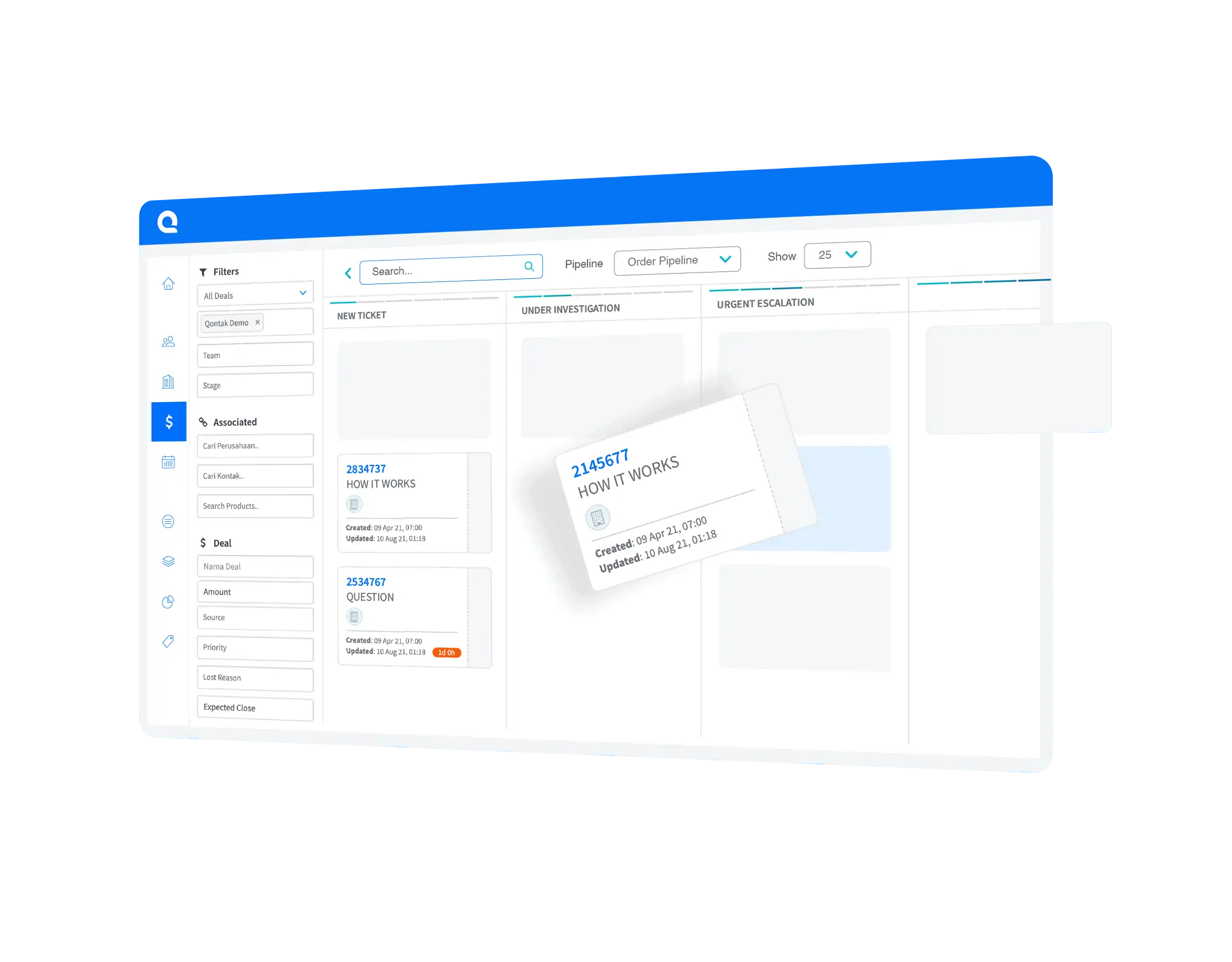Get a visual representation of customer orders and data with the software