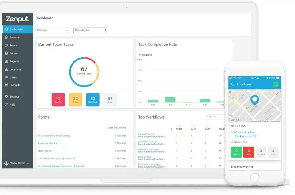 Dashboard Sales Pipeline Aplikasi Franchise Management System Zenput