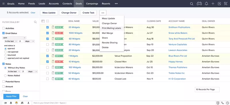 Zoho Zoho-client management system