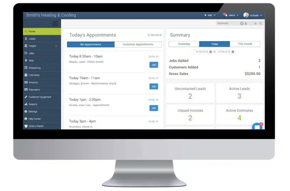 Dashboard Sales Pipeline Aplikasi Franchise Management System mHelpdesk
