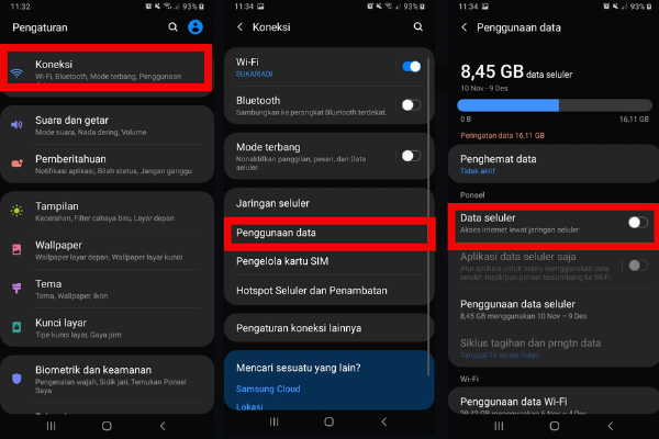 Cara Menonaktifkan WA dengan Mematikan Data Seluler