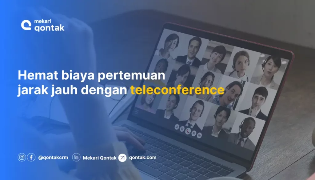 teleconference-adalah Layar laptop menampilkan telekonferensi dengan banyak peserta, memfasilitasi pertemuan jarak jauh yang efisien dan hemat biaya.