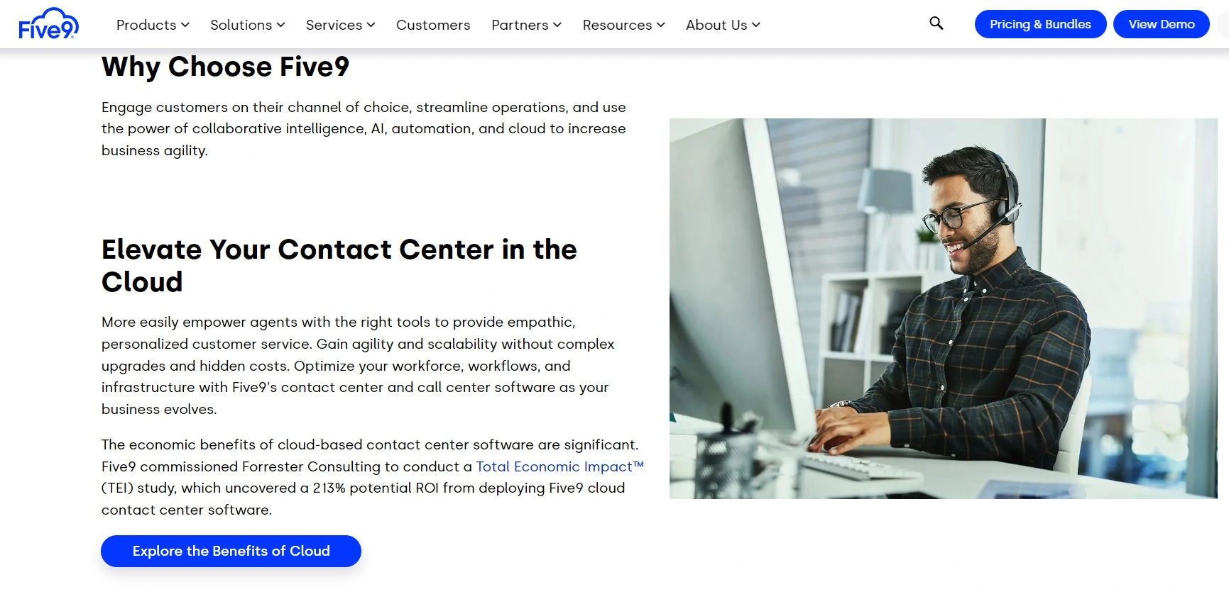 Landing Page Five9 aplikasi crm outsourcing terbaik_Five9