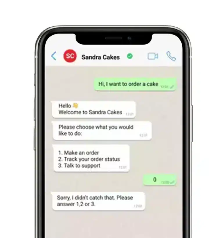 Pola pesan WhatsApp Auto Reply yang memberikan opsi jawaban Pola pesan WhatsApp Auto Reply yang memberikan opsi jawaban