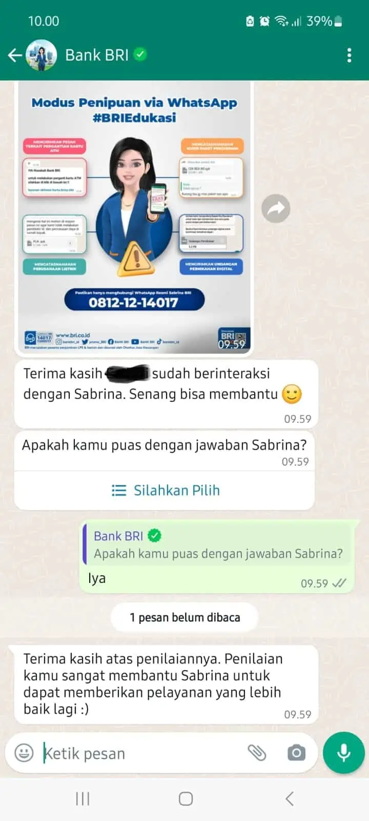 Contoh template broadcast meminta Feedback dari Pelanggan di WhatsApp Contoh template broadcast meminta Feedback dari Pelanggan di WhatsApp