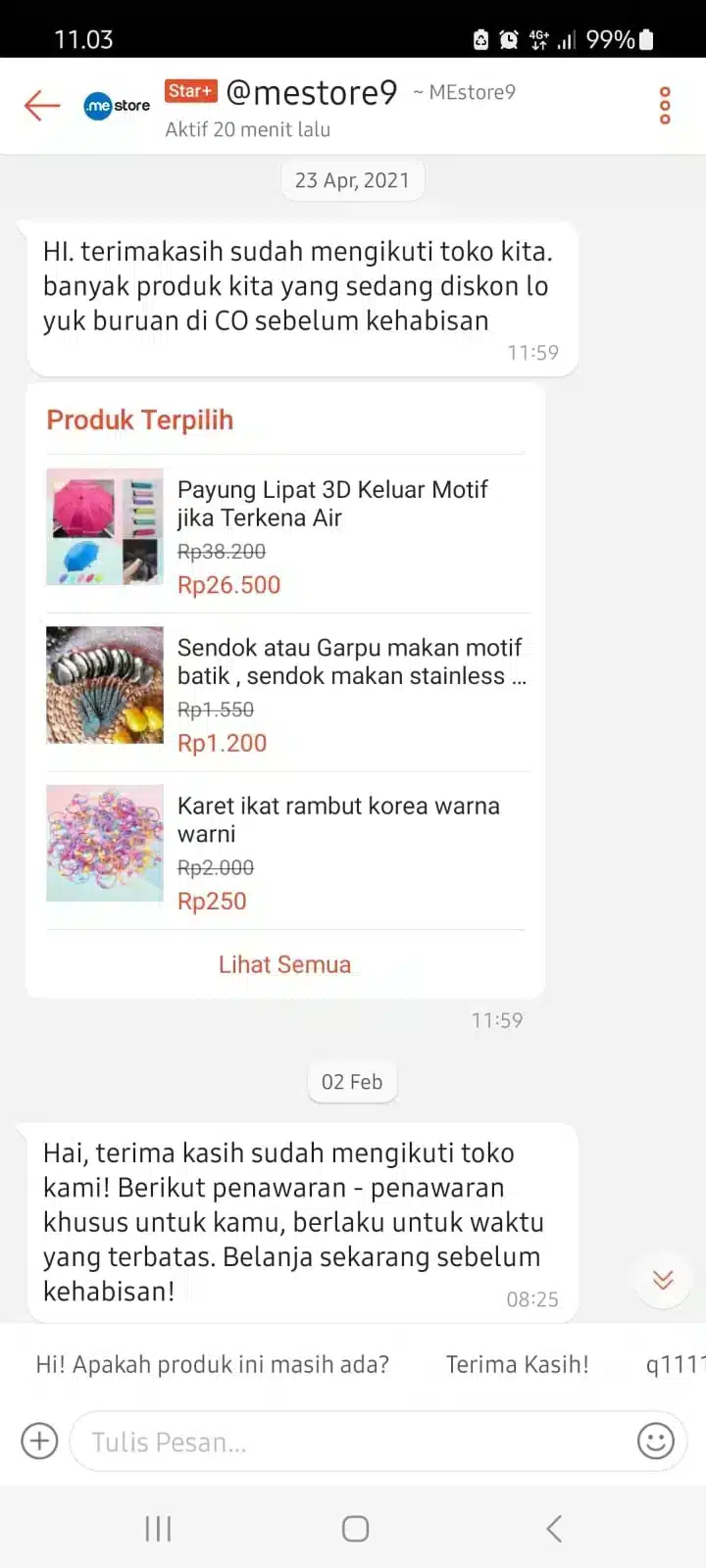 Template email customer service - Sambutan untuk Pelanggan Baru