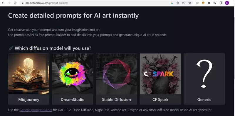 tools ai prompt generator PromptoMania