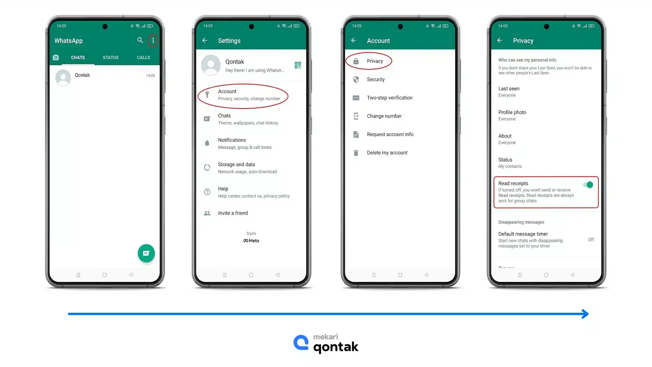 Cara Agar WA Terlihat Offline Padahal Online dengan Mengaktifkan Centang Biru