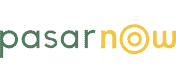 Logo Pasar Now menampilkan teks dengan gaya modern dan warna hijau serta kuning, mencerminkan platform yang dinamis untuk transaksi digital.