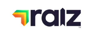 Logo Raliz menampilkan elemen grafis berwarna hijau, oranye, dan kuning yang membentuk panah. Desain modern ini mencerminkan inovasi dan kemajuan dalam konteks teknologi.
