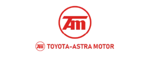 Logo berwarna merah dengan huruf "AM" di dalam lingkaran, mewakili Toyota Astra Motor, menarik perhatian dalam konteks industri otomotif.