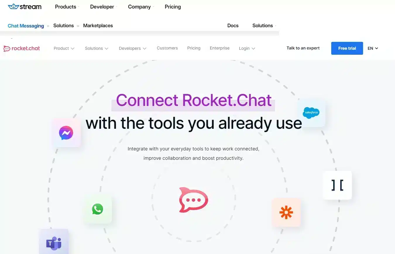 Rekomendasi Aplikasi Chat Marketplace - rocket.chat
