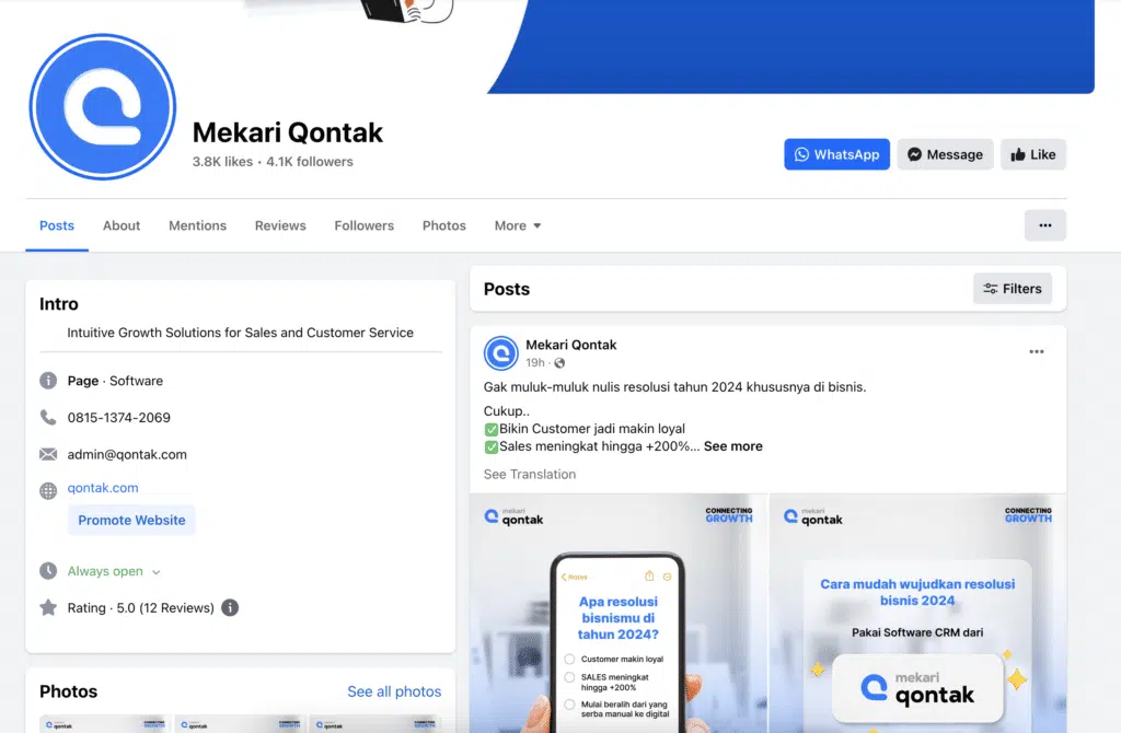 facebook page mekari qontak facebook page mekari qontak