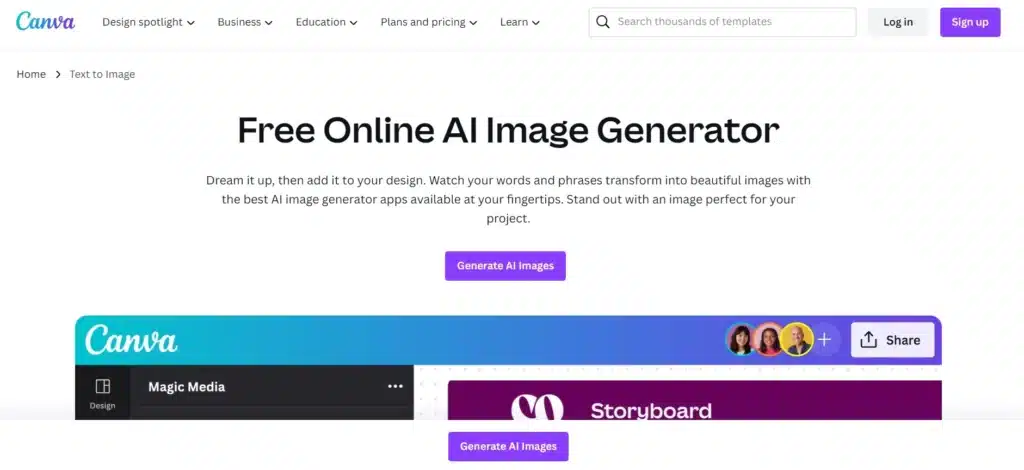 Aplikasi AI pembuat gambar - Canva