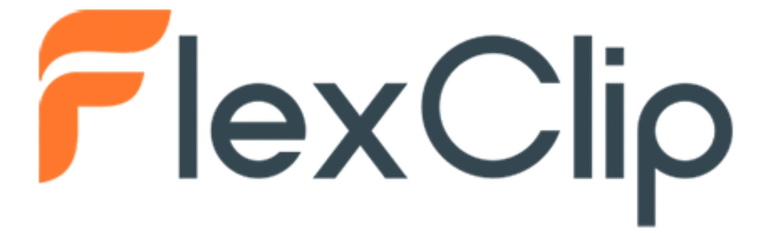Logo FlexClip menampilkan huruf F yang stylis dan huruf C, menandakan platform edit video yang memudahkan pembuatan konten kreatif secara online.