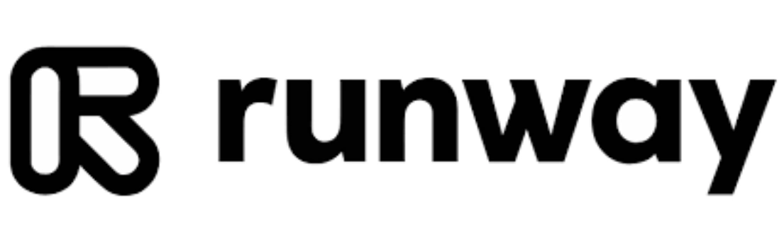 Logo "runway" dengan desain minimalis, menggabungkan huruf R dan simbol yang menyerupai trek. Logo ini mencerminkan identitas merek yang modern dan dinamis.