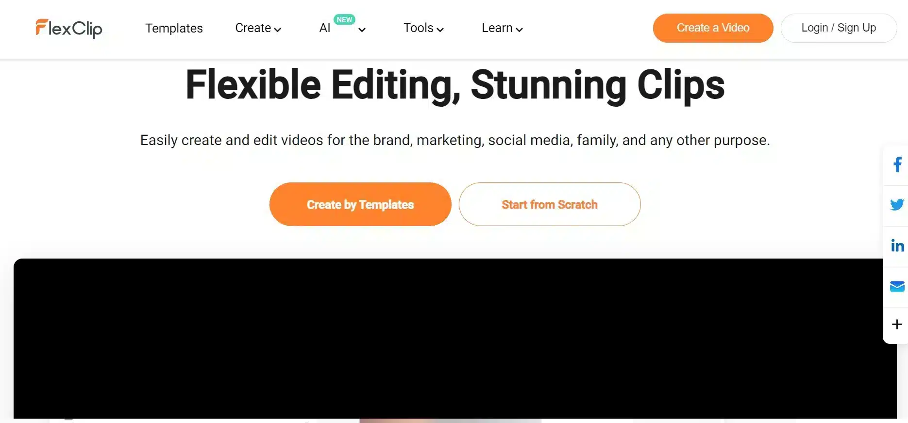 Landing Page FlexClip Tools AI untuk Video Editor _ FlexClip