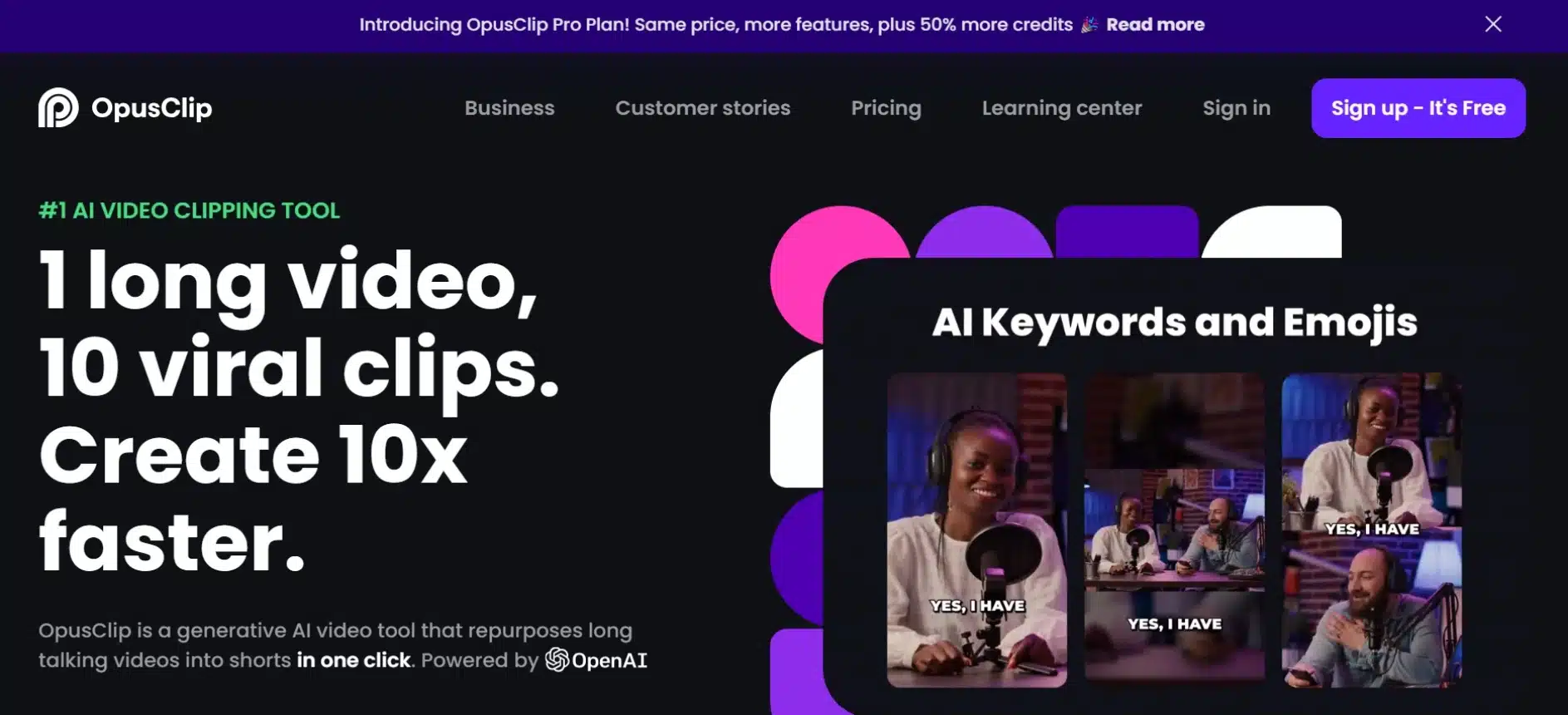 Landing Page OpusClip Tools AI untuk Video Editor _ OpusClip