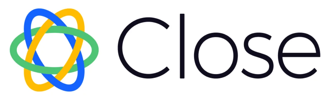 Logo dengan tulisan "Close" berwarna gelap, dikelilingi oleh simbol berwarna biru, hijau, dan kuning yang saling melingkar, menciptakan kesan modern dan profesional.