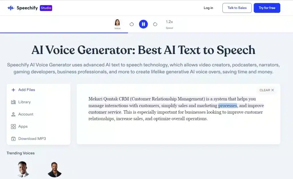 AI Voice Generator_speechify
