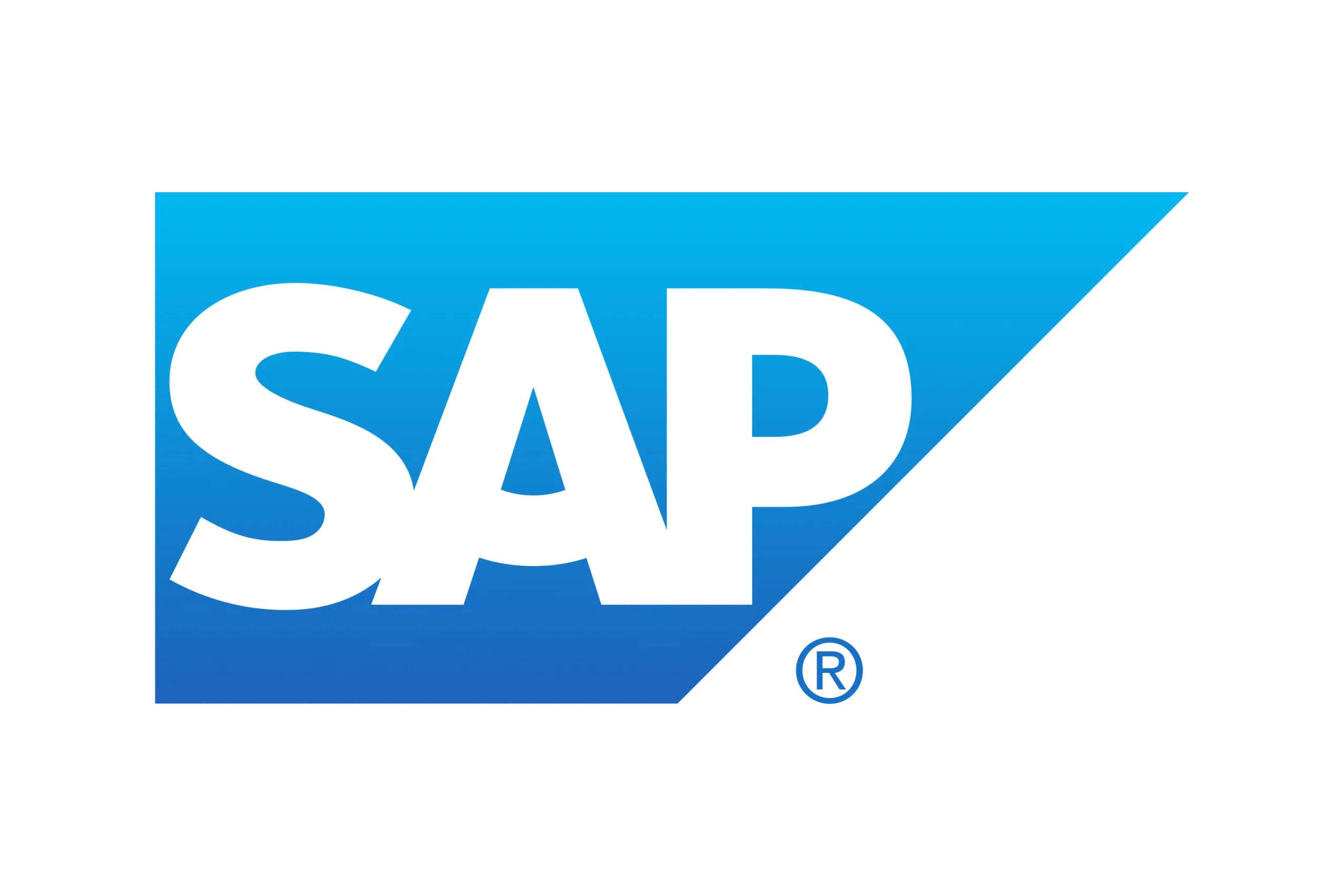 Logo biru dengan tulisan "SAP" berwarna putih mencolok, melambangkan perusahaan perangkat lunak yang mengkhususkan dalam solusi sistem manajemen bisnis.