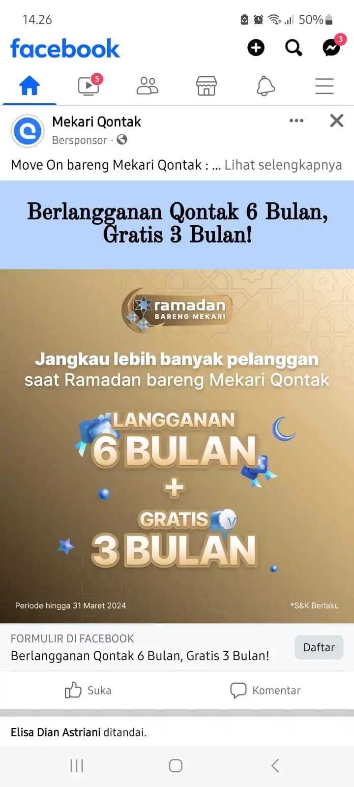 Contoh Digital Advertising Facebook Contoh Digital Advertising Facebook