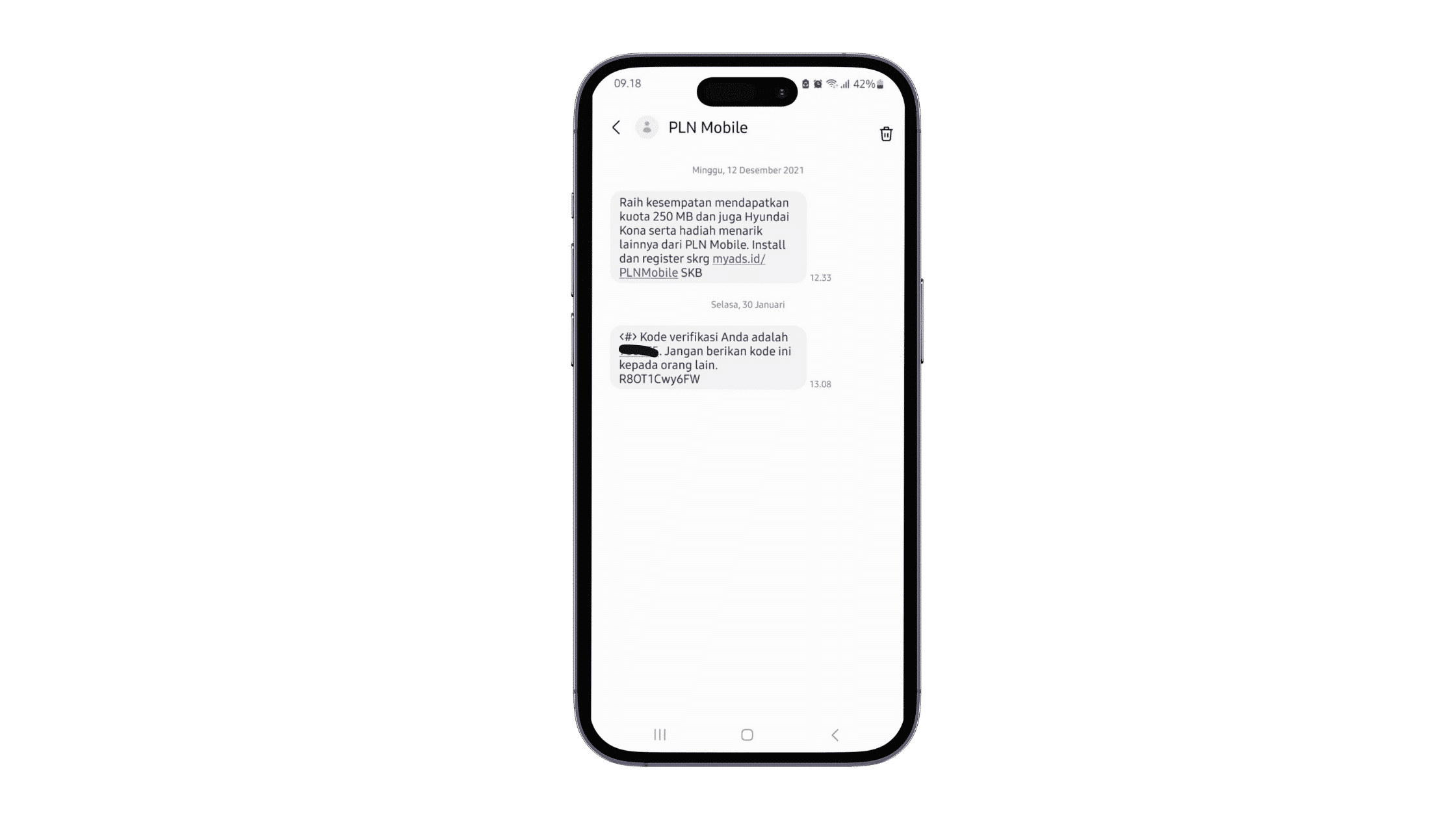 Contoh Penggunaan SMS Blast_Kode Keamanan Contoh Penggunaan SMS Blast_Kode Keamanan
