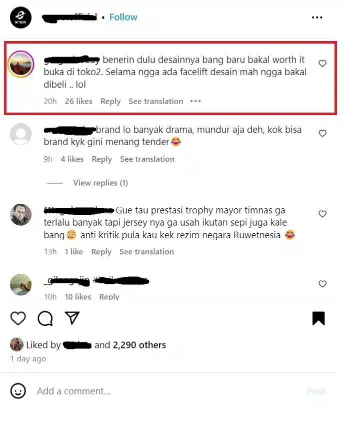 Contoh Template Komentar Negatif Design produk jelek