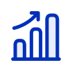Grafik batang menunjukkan tren peningkatan, dengan batang-batang berwarna biru menanjak ke arah kanan. Latarnya sederhana, menekankan pertumbuhan data.