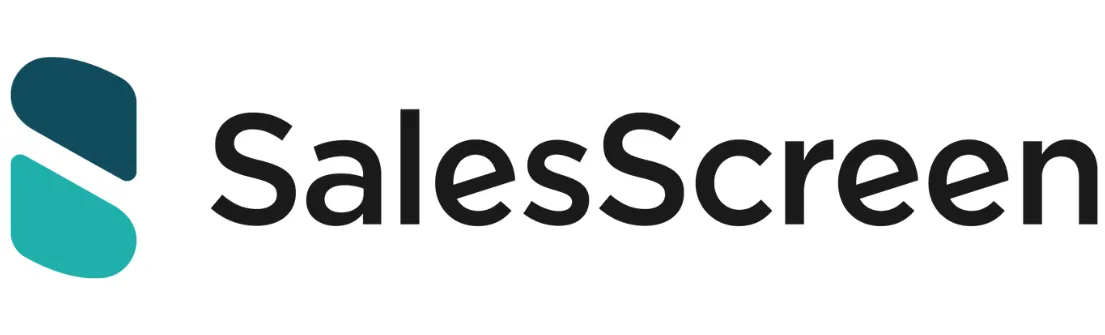 Logo dengan desain modern ini merepresentasikan SalesScreen, sebuah platform yang mendukung tim penjualan dalam meningkatkan performa.