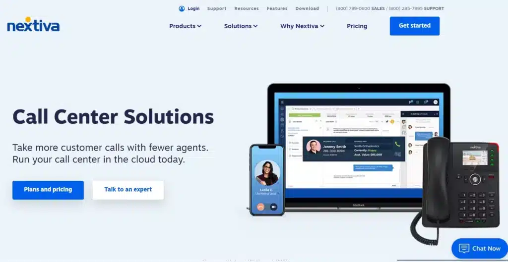 Landing Page Nextiva call management software-Nextiva